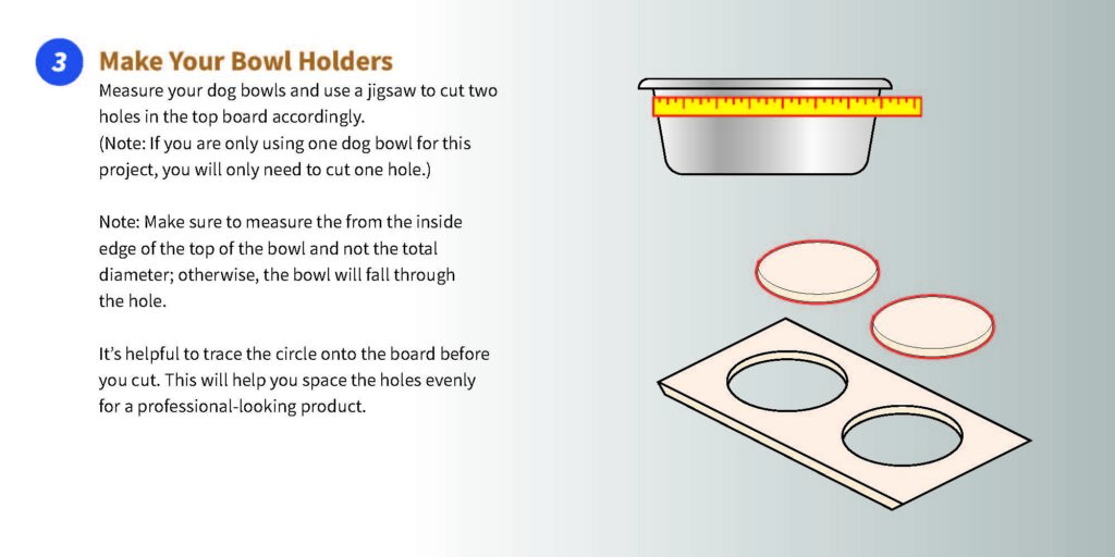 Step 3: Make your bowl holders for DIY elevated dog bowls