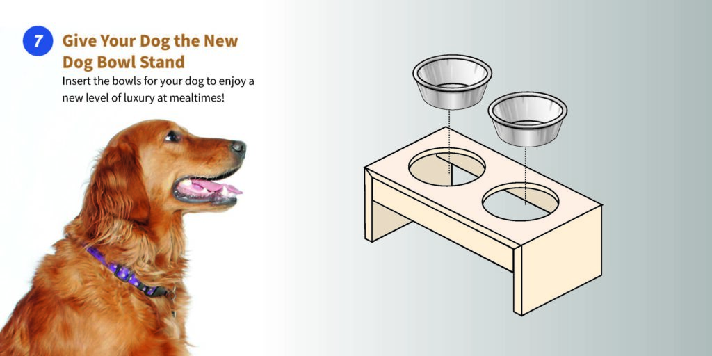 Step 7: Insert the bowls for DIY dog food bowl stand