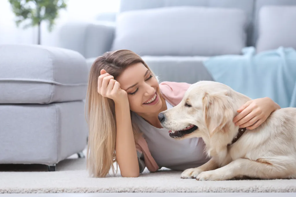 woman with dog