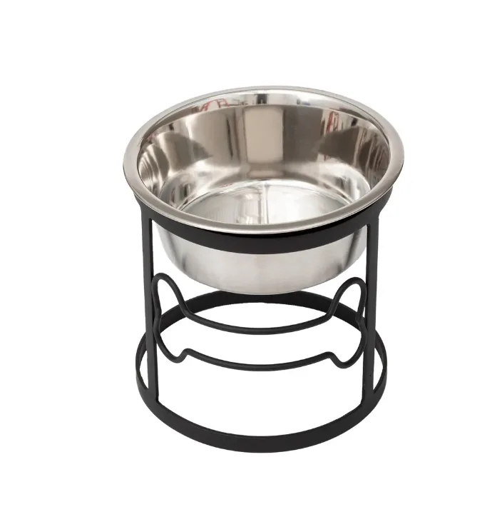 Single Dog Bowl Stand - Bone Single Feeder